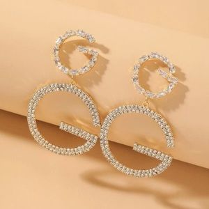 letter G rhinestone earrings